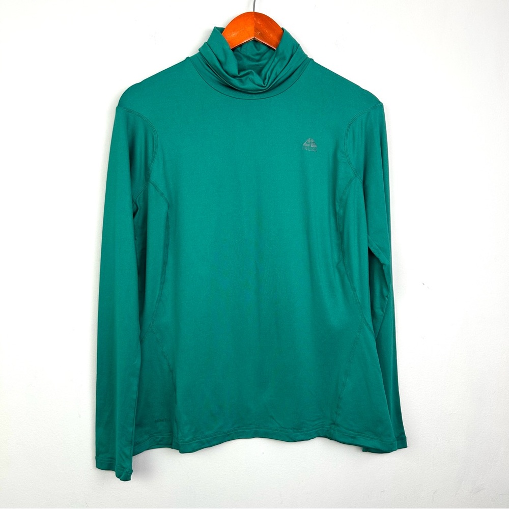 Nike Fit dry ACG Long Sleeve Turtleneck tee shirt size XL in teal green nylon